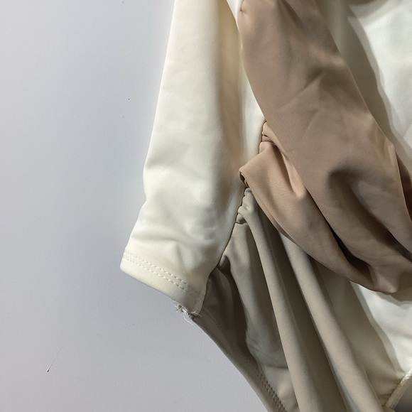 Jluxlabel Ivory Tan Aura Embellished Bodysuit Size S - Picture 12 of 15